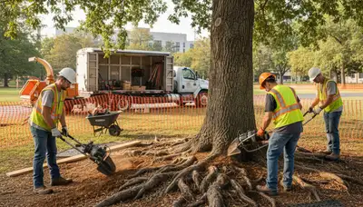 Milwaukee, WI arborist protecting tree roots for healthy growth and landscape safety