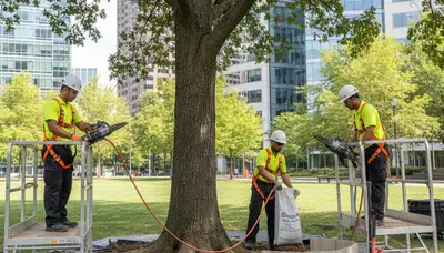 Milwaukee, WI arborist installing tree root protection for healthy trees and landscape safety