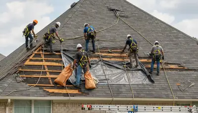 Milwaukee, WI tree crew removing storm-damaged trees and broken limbs after severe weather