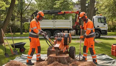 Milwaukee, WI arborist removing a tree stump for safe, thorough stump removal services