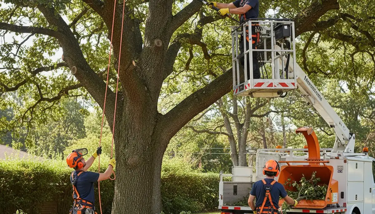 Milwaukee, WI arborist pruning a tree to improve safety and health for a residential property