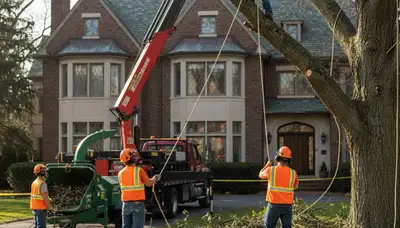 Milwaukee, WI tree service crew removing a tree for safe residential property care