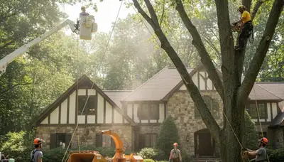 Tree service crew in Milwaukee, WI providing professional tree removal and trimming