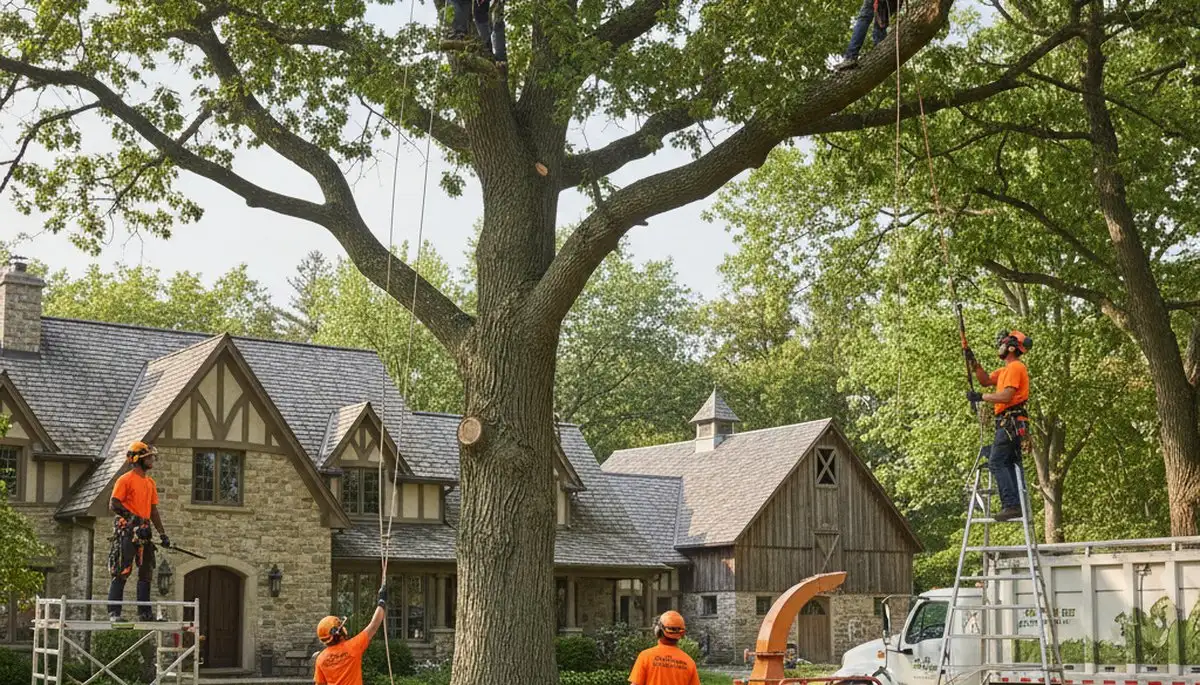 Tree service crew in Milwaukee, WI providing professional tree removal and trimming services