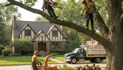 Tree removal crew in Milwaukee, WI providing professional tree service for homeowners and businesses