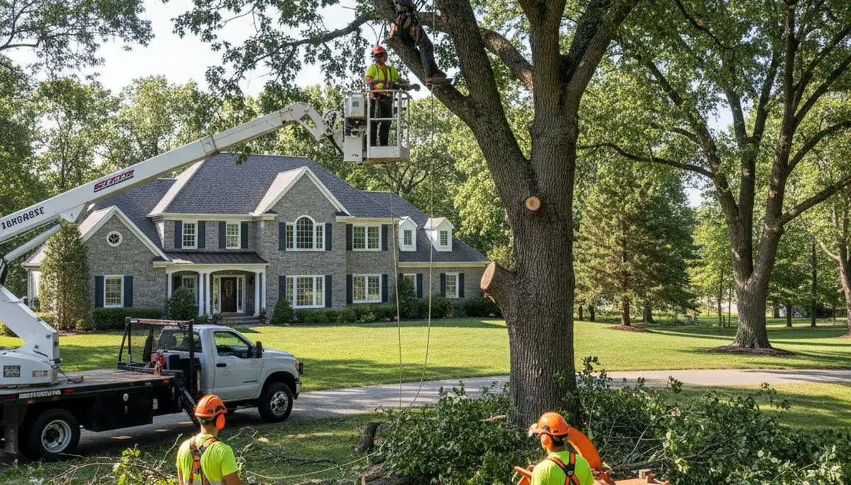 Tree service crew in Milwaukee, WI providing professional tree removal and pruning work