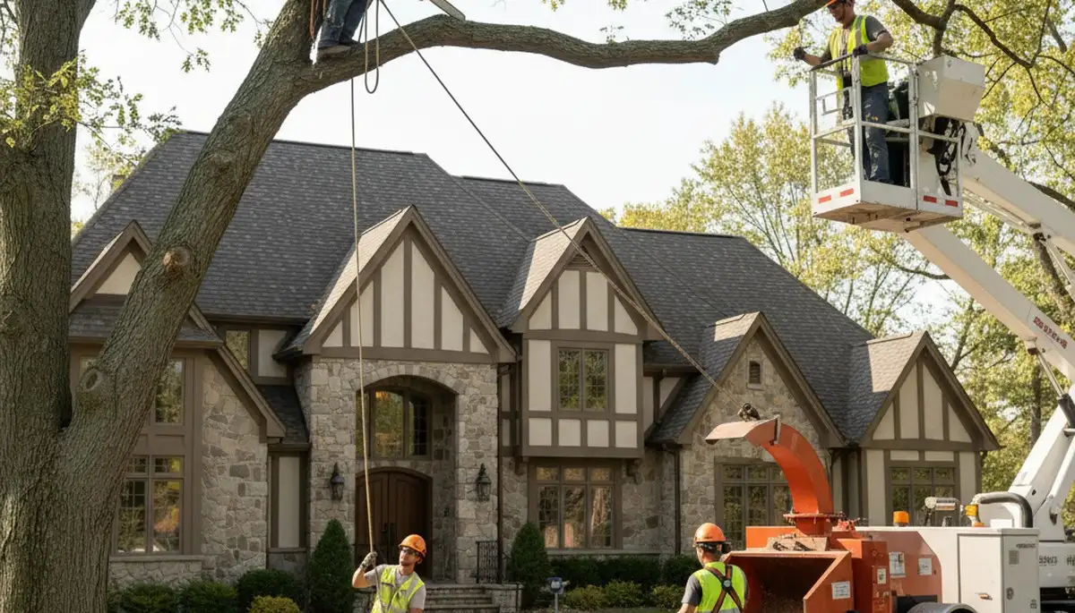 Milwaukee, WI tree service crew removing a tree for safe property protection