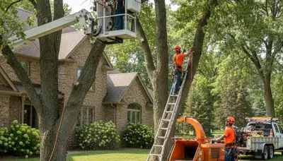 Milwaukee, WI tree service crew removing a tree for safe, professional property care