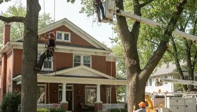Tree service crew in Milwaukee, WI providing professional tree removal and trimming services