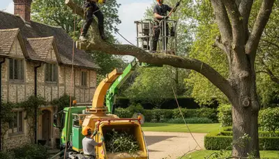 Tree service crew in Milwaukee, WI providing professional tree removal and trimming services