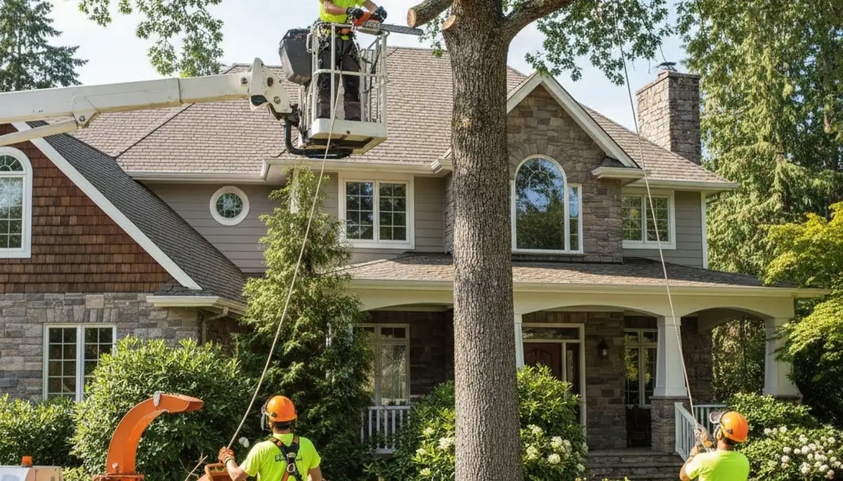 Tree service crew in Milwaukee, WI providing professional tree removal and cleanup
