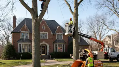 Tree service crew in Milwaukee, WI providing professional tree removal and trimming services